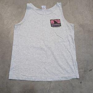VTG Brudda Shark Tan Top Mens L Softee Gray Hawaii